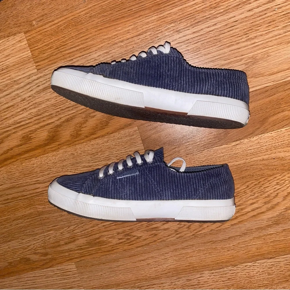 Blue Corduroy Supergas with White Laces - Picture 4 of 6